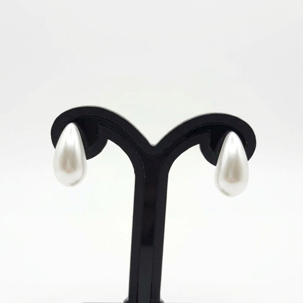 Joyeria Nice Arete Gota Perla Pulido Blanco