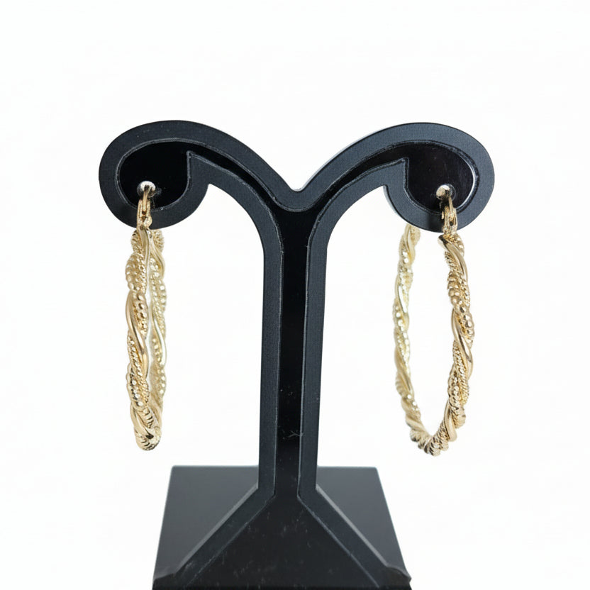 Flawers Peace Arracada Labrada Oro Laminado