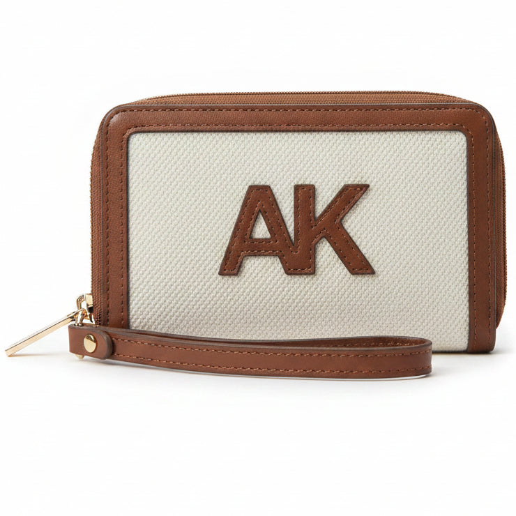 CBM ANNE KLEIN Cartera Muñequera Doble Cierre Beige
