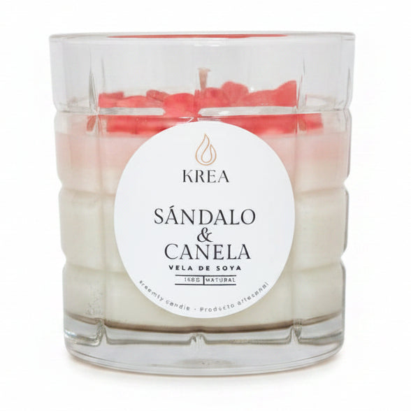 KREA VA Vela Detalle Flor Sandalo Canela