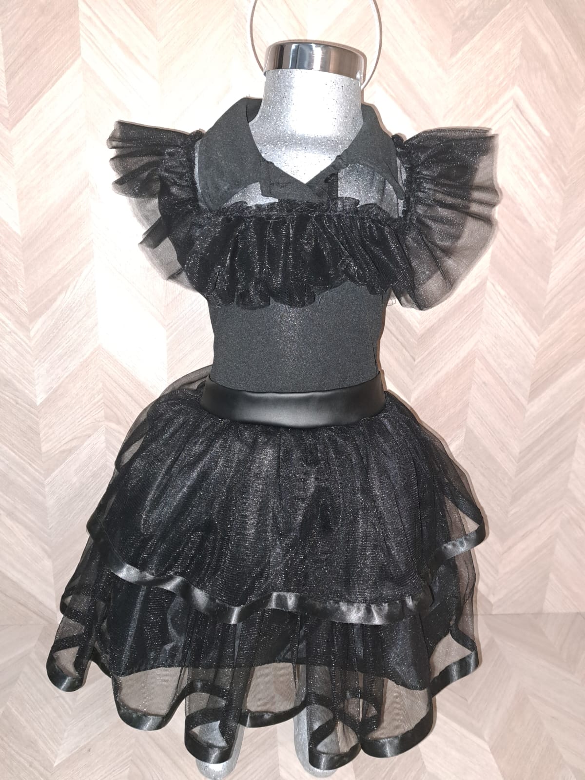 Niña Vestuarios Infantiles Vestido Merlina Negro
