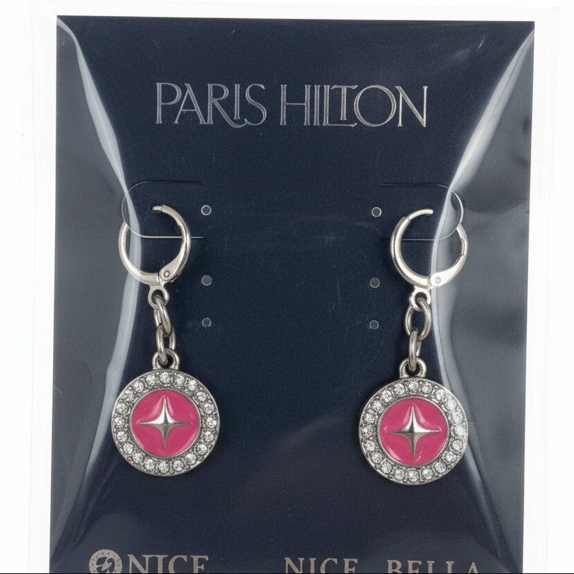 Joyeria Nice Aretes PH Plateado Rosa Circulo
