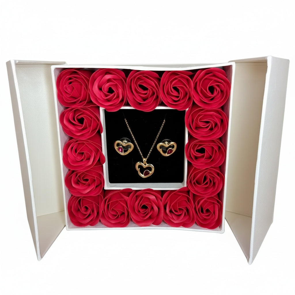 Cositas Pa-Ty Set Rosas Aretes Collar