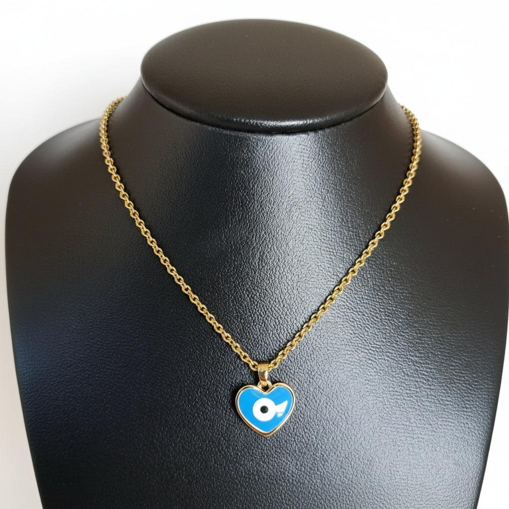 Joyeria Nice Collar Corazon Ojo Turco