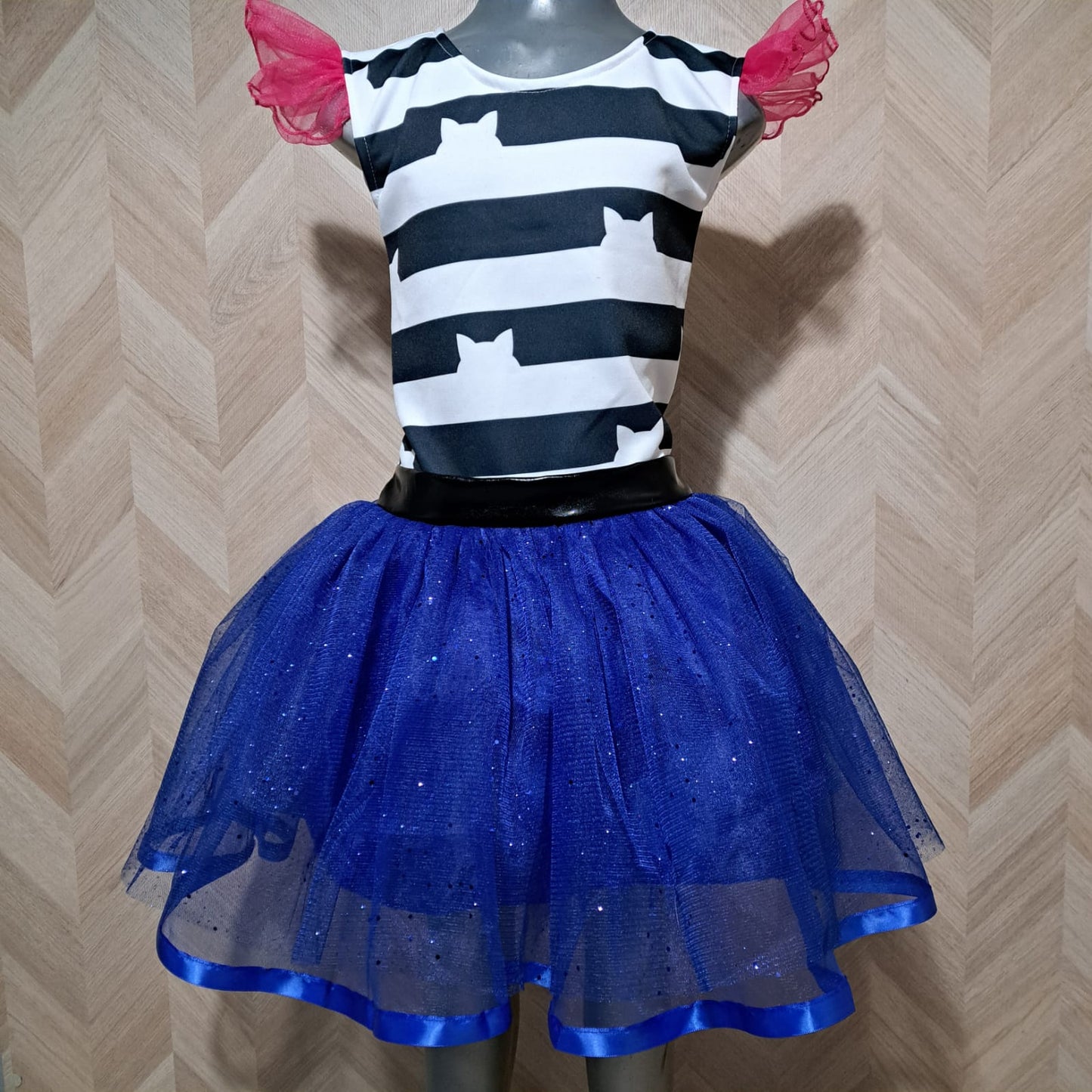 Niña Vestuarios Infantiles Vestido Gaby Azul Blanco