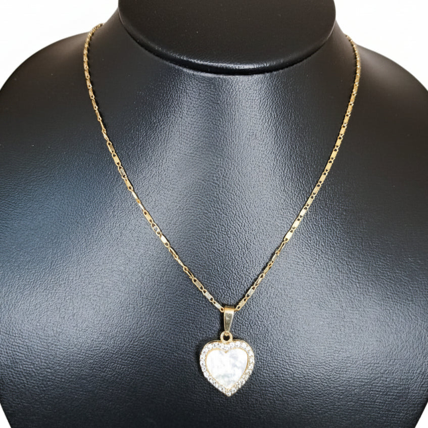 Mujer Moza Cadena Plata Corazon
