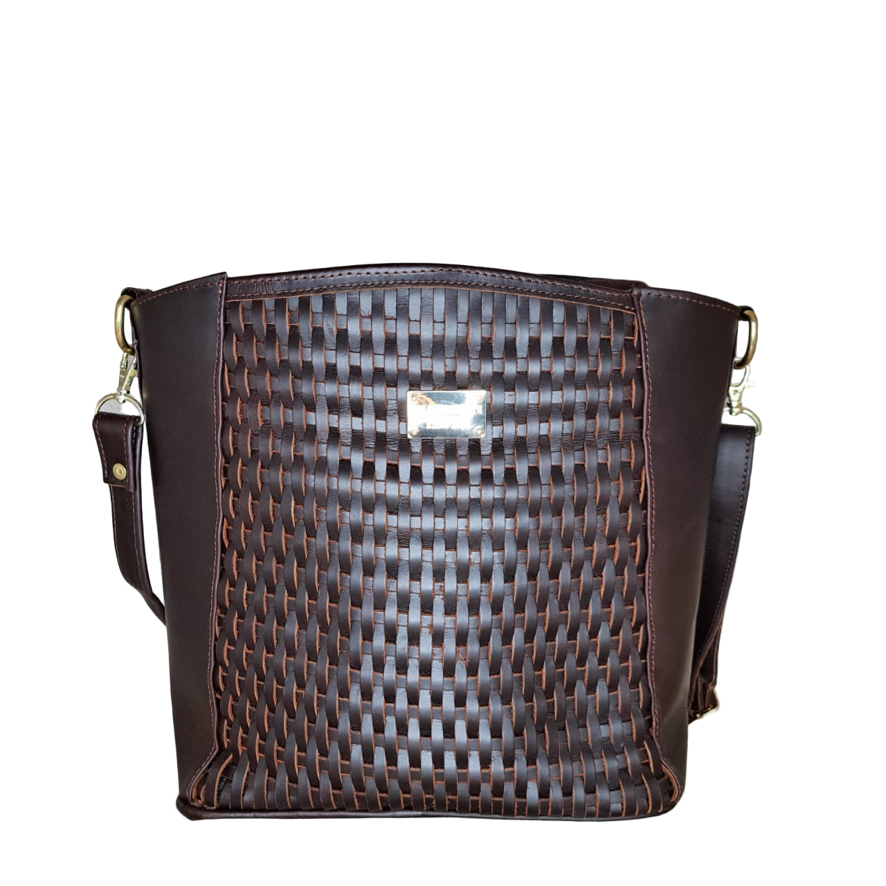CBM Bolsa Correa Grande Piel Tejida Belo Horizontal