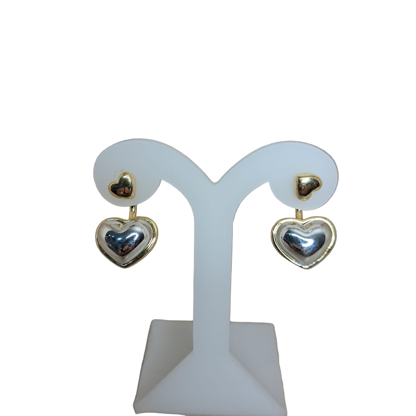LaCasaDeLaPulsera Aretes Corazon Dorado Plata