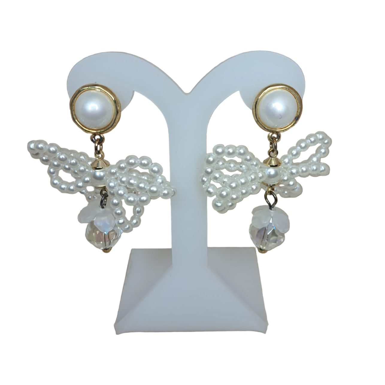 LaCasaDeLaPulsera Aretes Moños Perlas