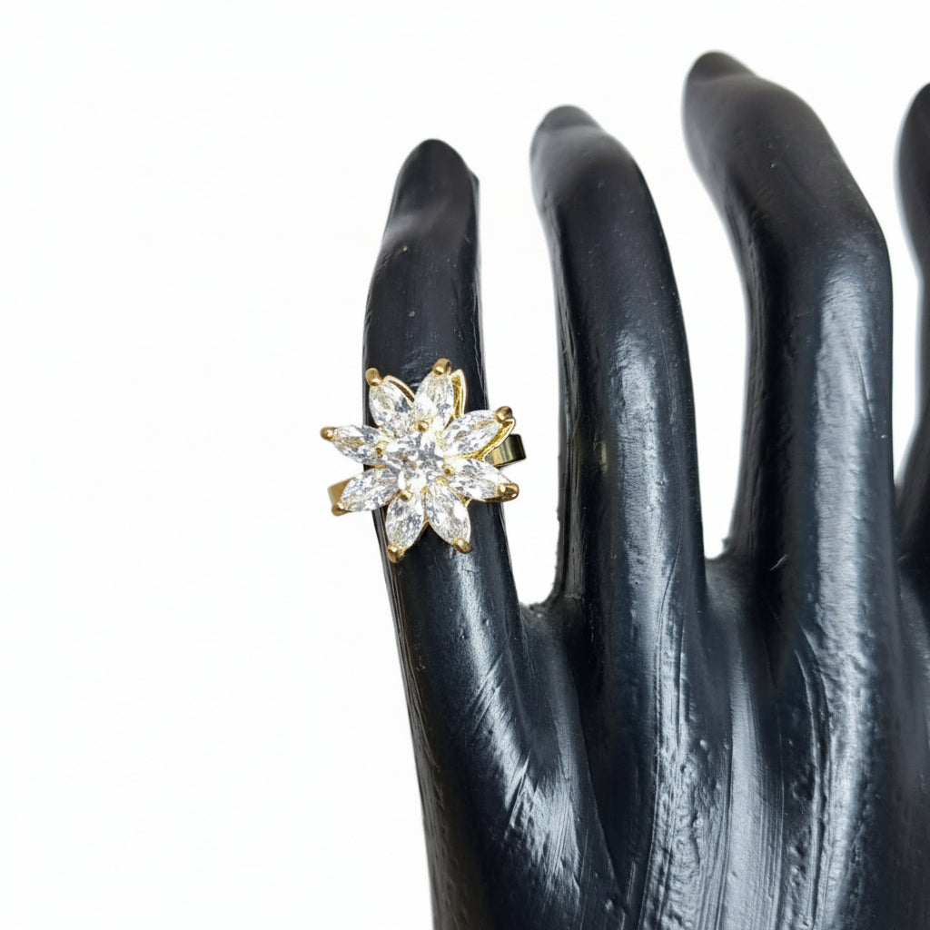 Mujer Moza Anillos Dorados Giratorios