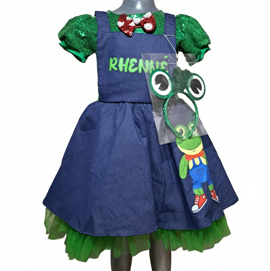 NVI Vestido Rene LCampos Lentejuelas Verde Azul