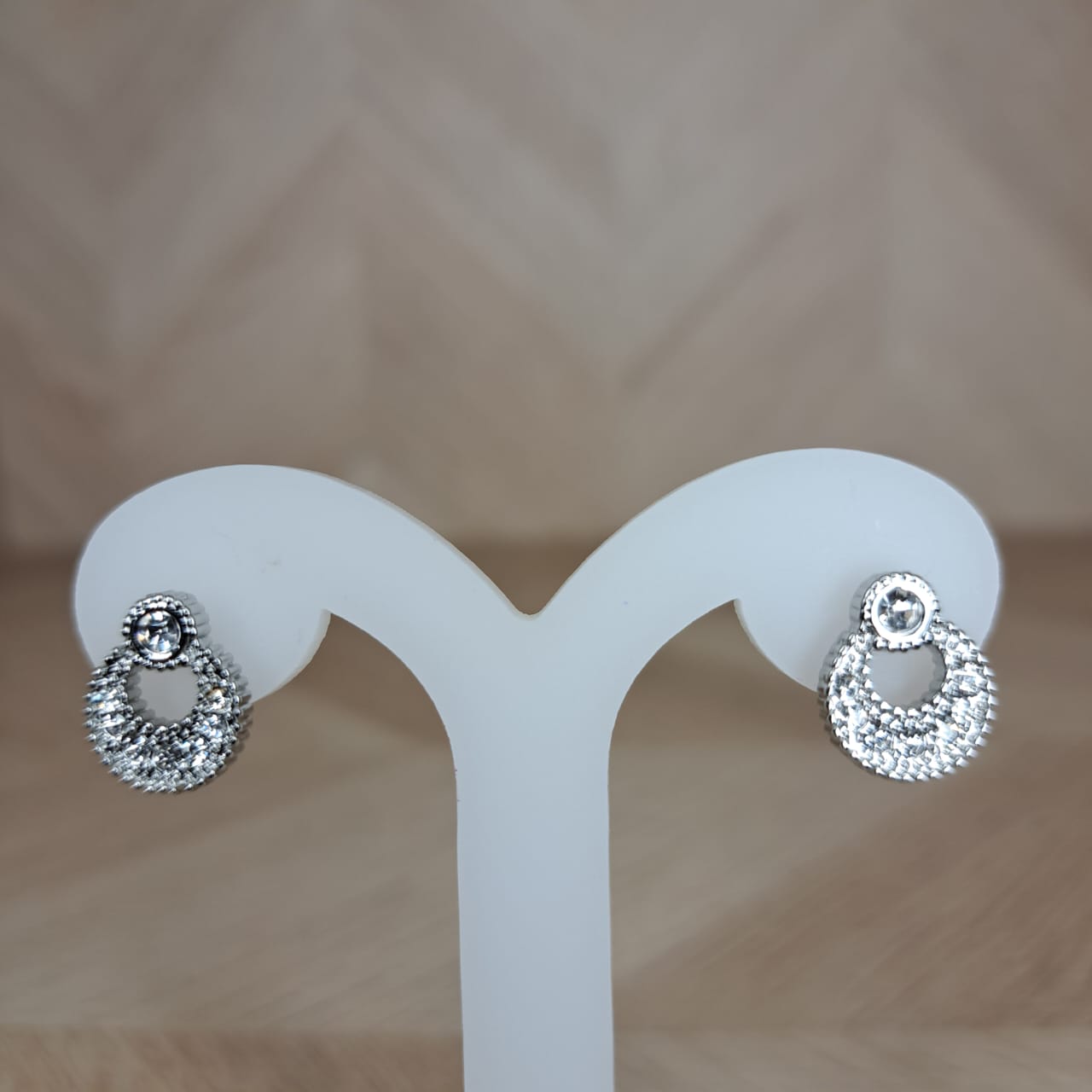 Joyeria Nice Aretes Plateados Piedras