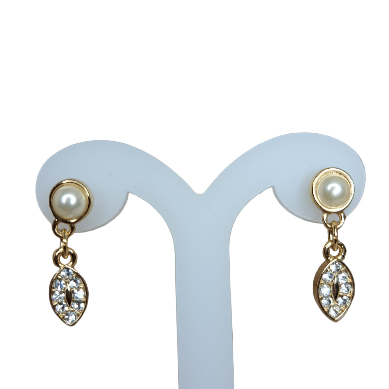 Joyeria Nice Aretes Dorados Perla Colgante