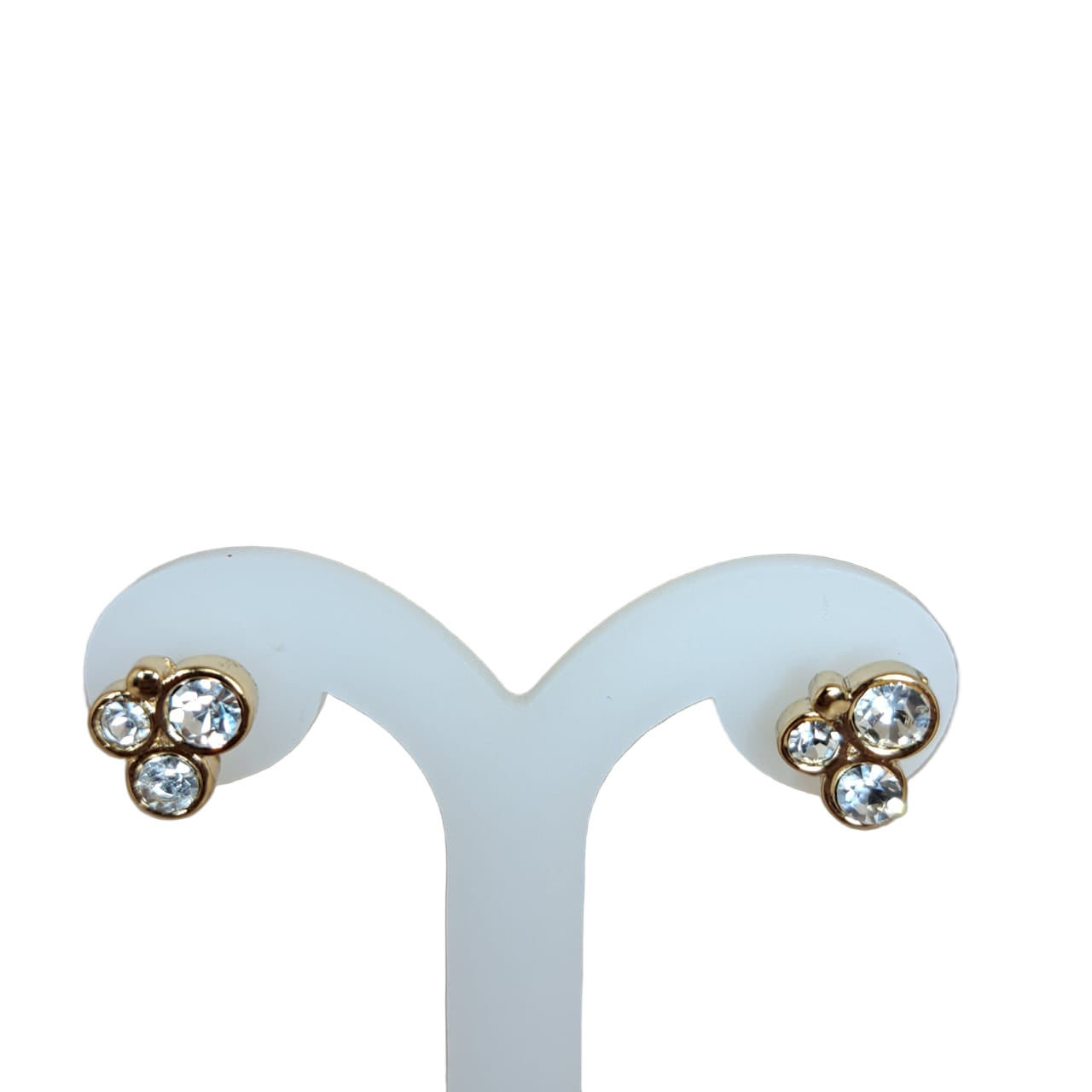 Joyeria Nice Aretes Dorados Hoja Piedras Lila