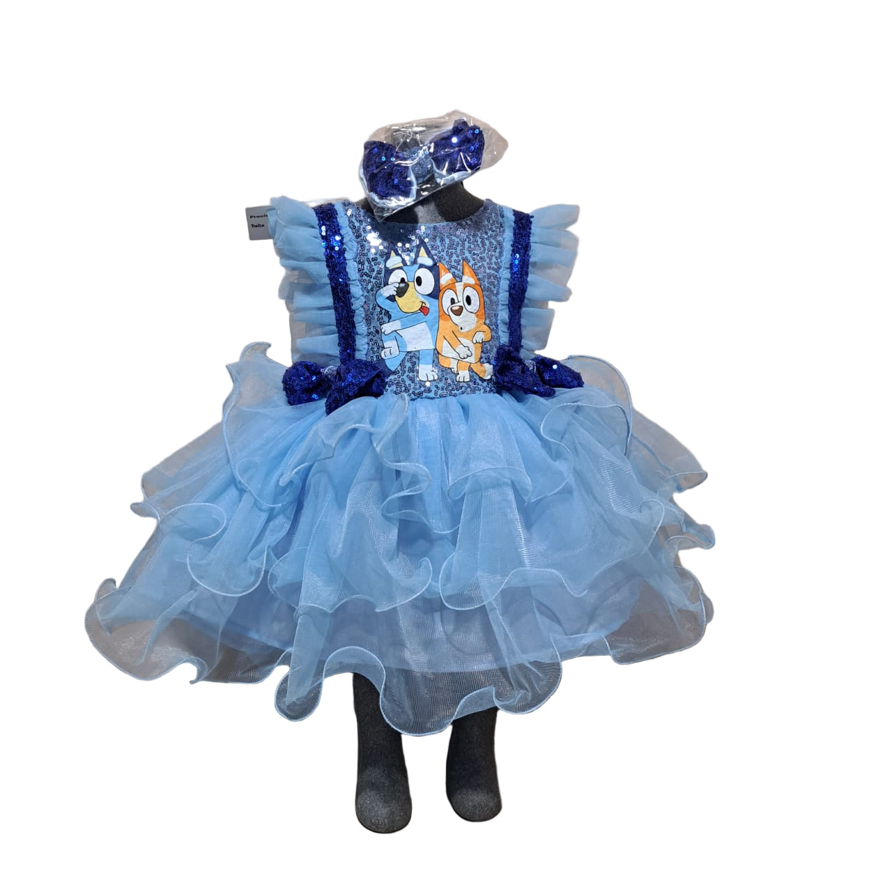 NVI Vestidos Bluey Azul Lentejuela