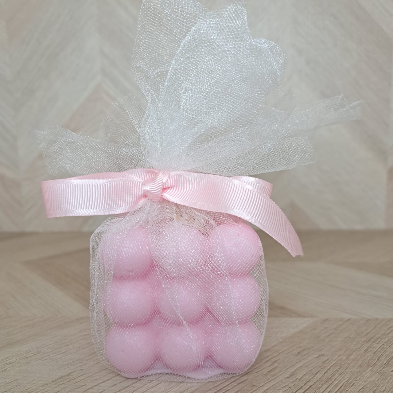Velas Orquidea Bubble Blanca Rosa