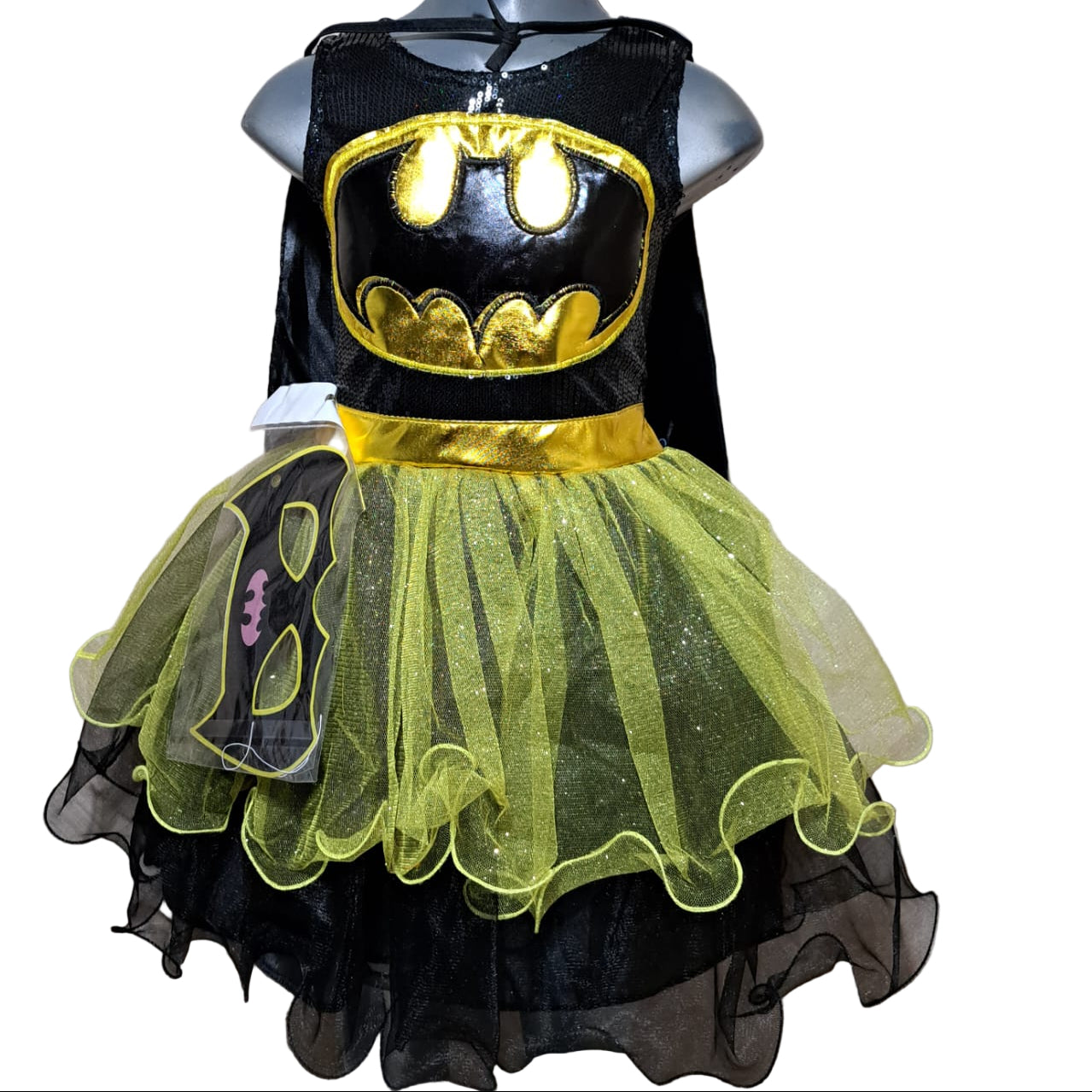 NVI Vestido Bchica Lentejuela Negro Amarillo