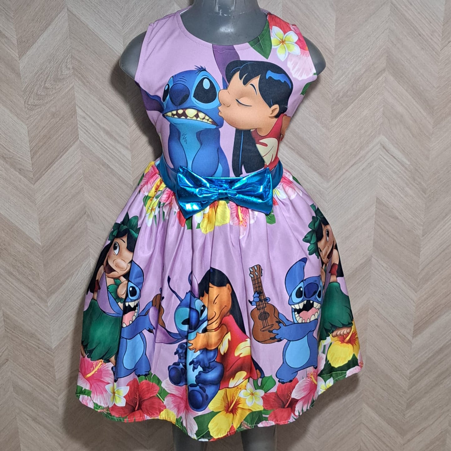Creativos Kids Vestido LStich Moño Azul