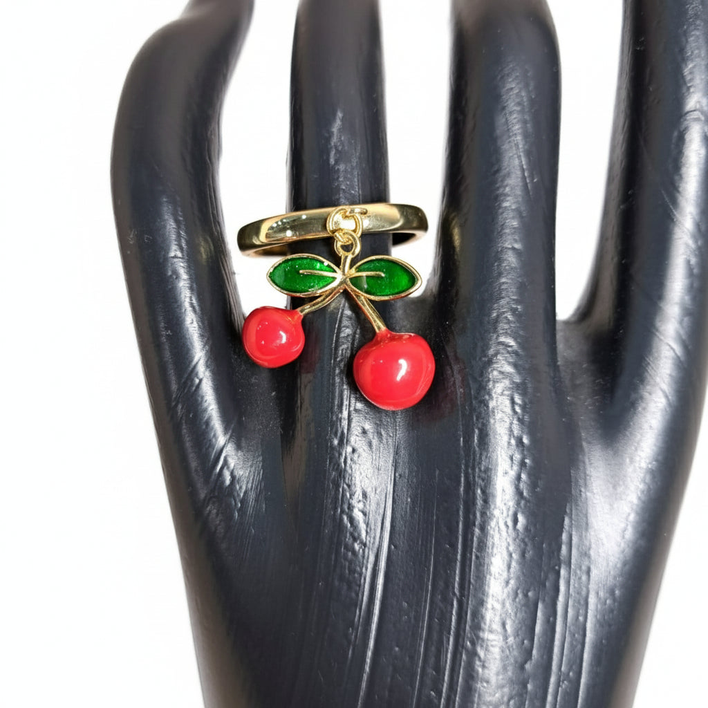 Mujer Moza Anillo Cereza