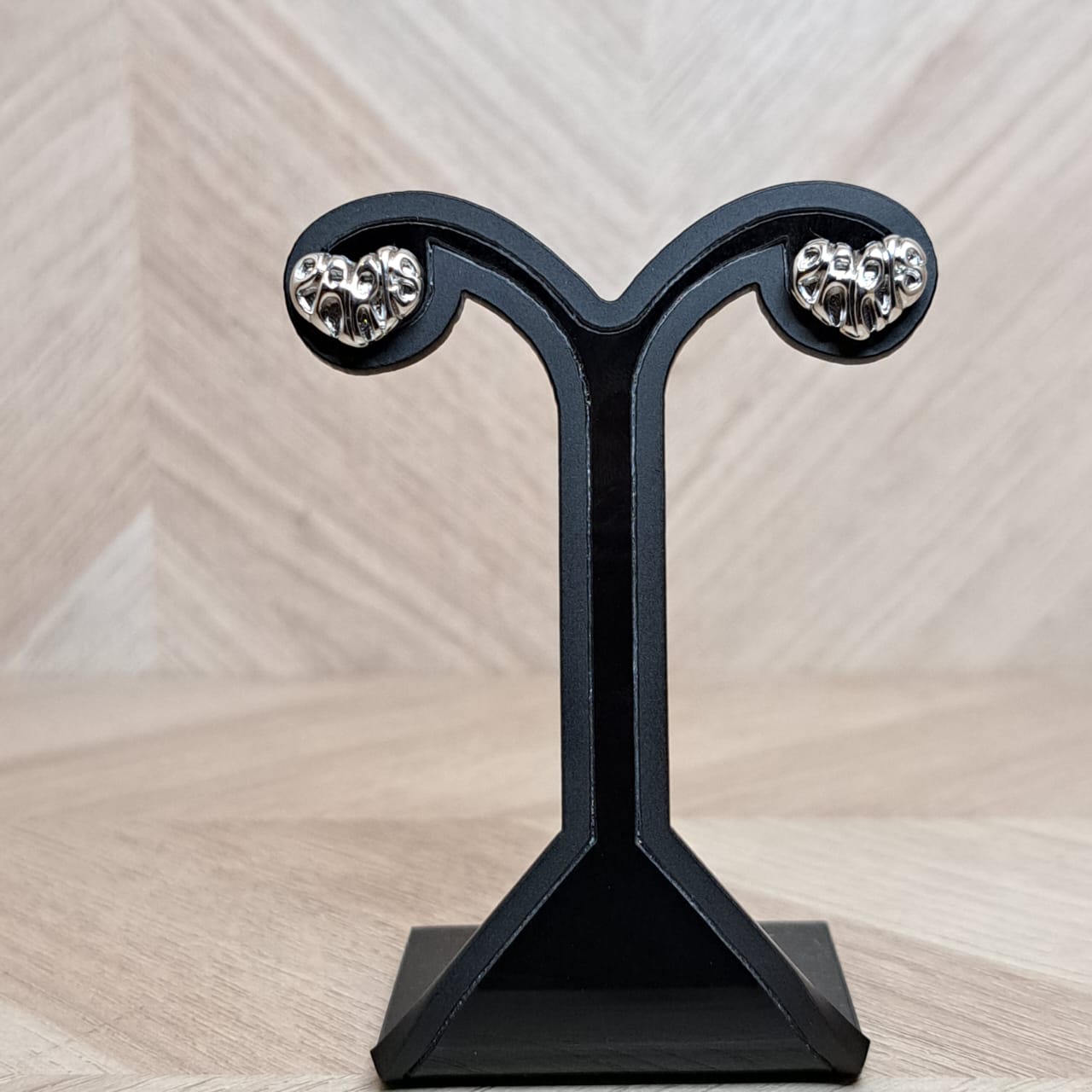 Joyeria Nice Aretes Plateado Corazon Paris