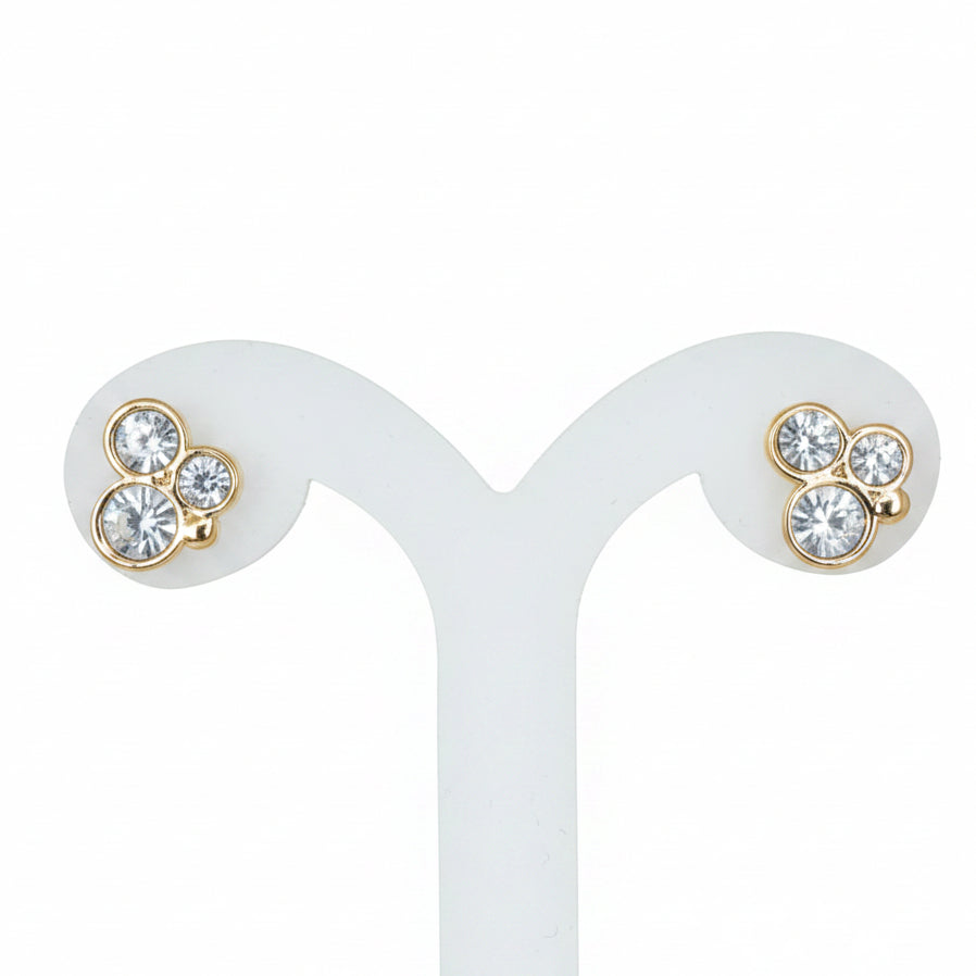 Joyeria Nice Par Arete Dorado 3 Piedras