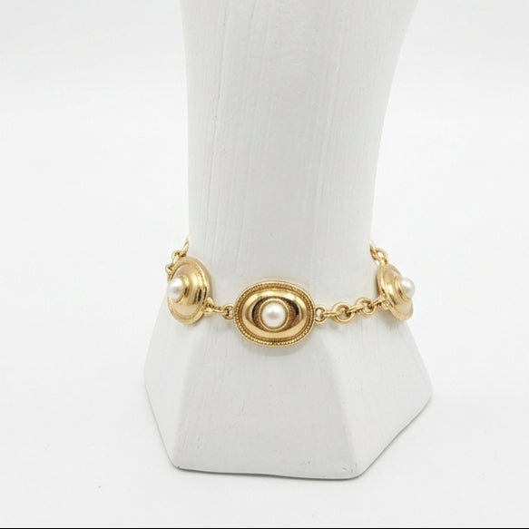 Joyeria Nice Pulsera Perla Baño Oro