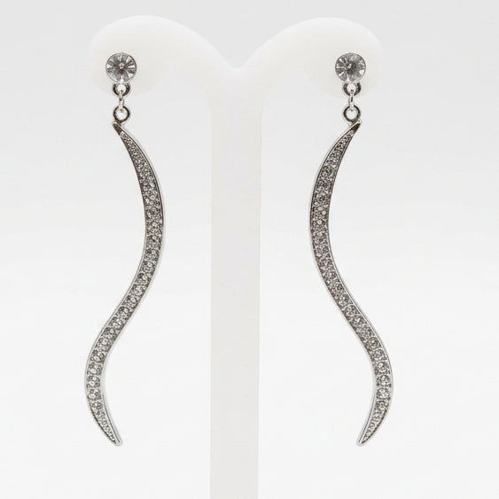 Joyeria Nice Aretes Curva Baño Rodio