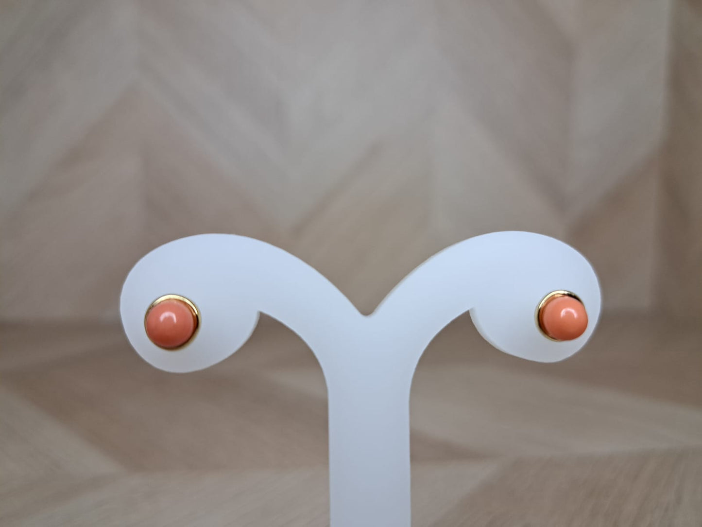 Joyeria Nice Aretes Perla Naranja