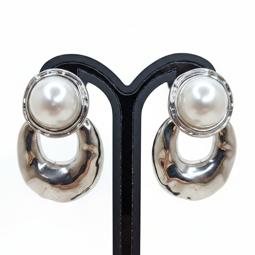 CBM  Arete Plata Piedra Blanca Transparente
