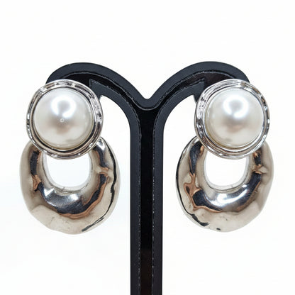 CBM  Arete Plata Piedra Blanca Transparente