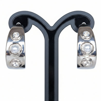 CBM  Arete Plata Piedra Blanca Transparente