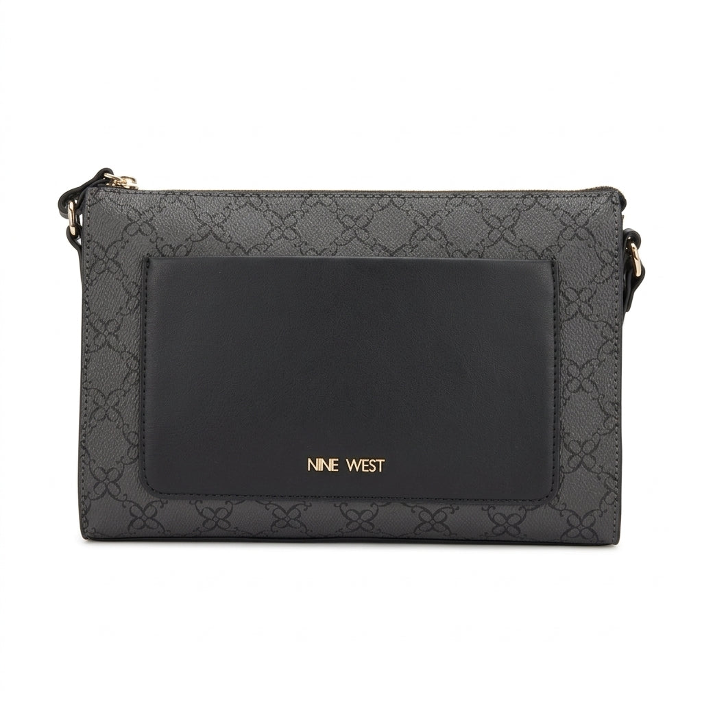 CBM Bolsa 9W Hombro Estampada Gris Negro