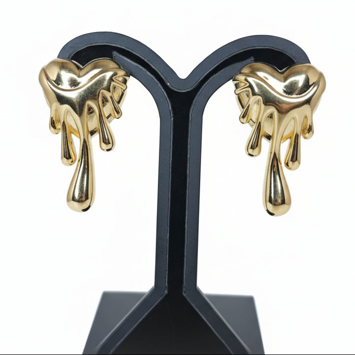 LaCasaDeLaPulsera  Aretes Corazones Chorreado