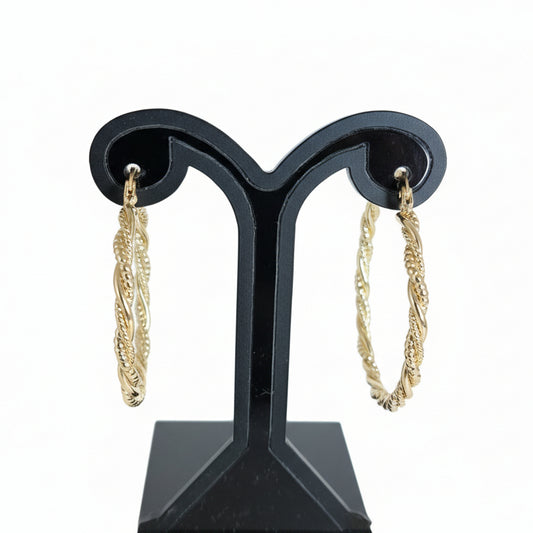 Flawers Peace Arracada Labrada Oro Laminado