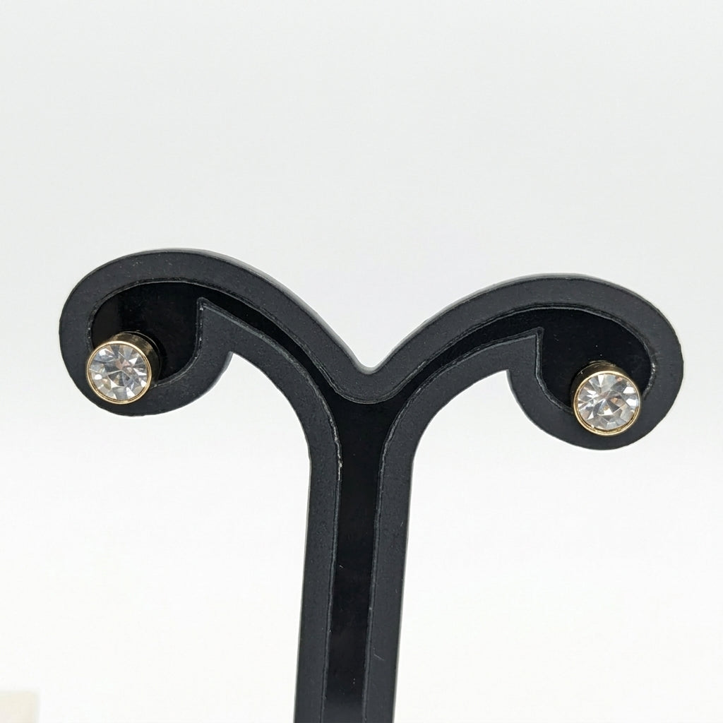 Joyeria Nice Aretes Redondo Piedra Baño Oro