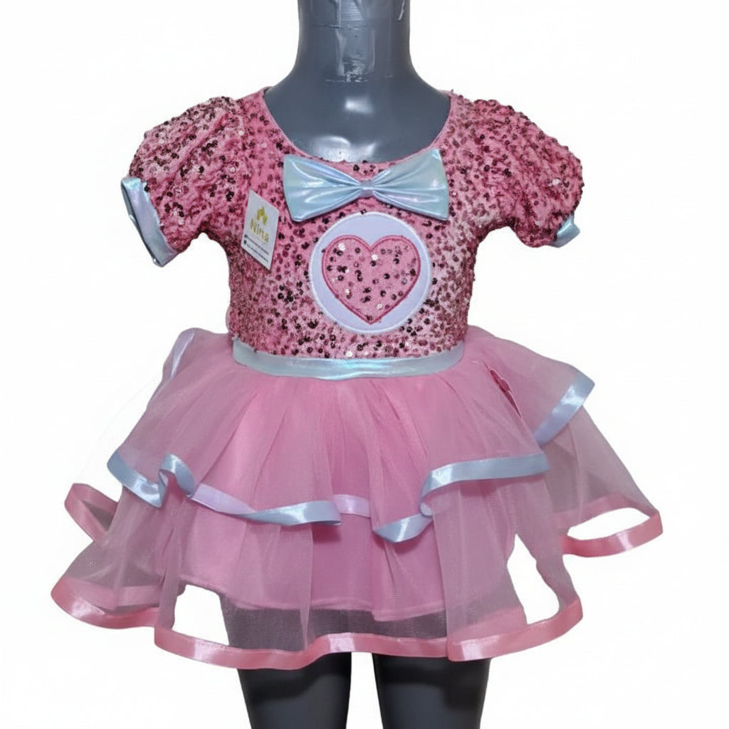 NVI Vestido Vestido Plim plim Moño Tornasol Rosa