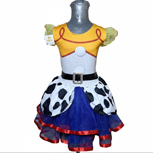 NVI Vestido Vestido Vaquerita Amarillo Lunares Estampados Gris