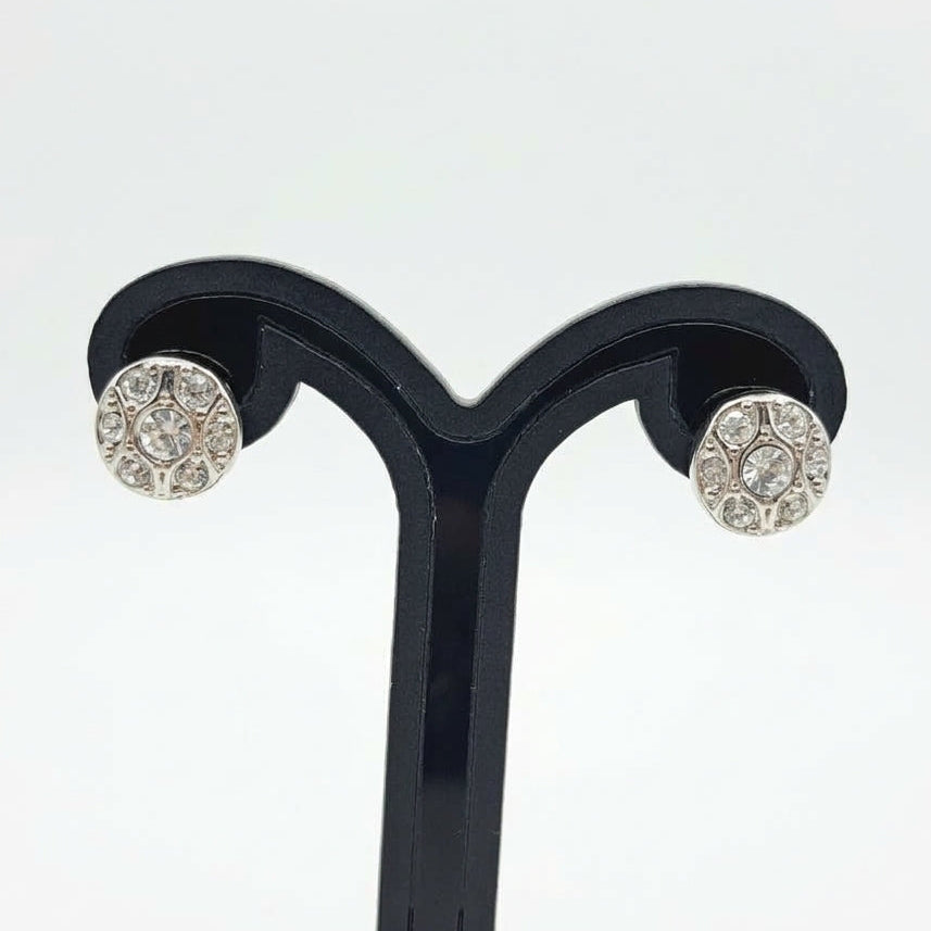 Joyeria Nice Aretes Circulo Piedras Baño Rodio