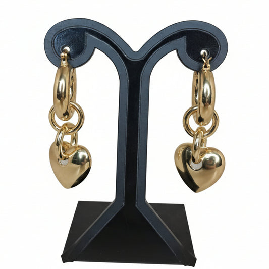 LaCasaDeLaPulsera Aretes Corazon Dorado