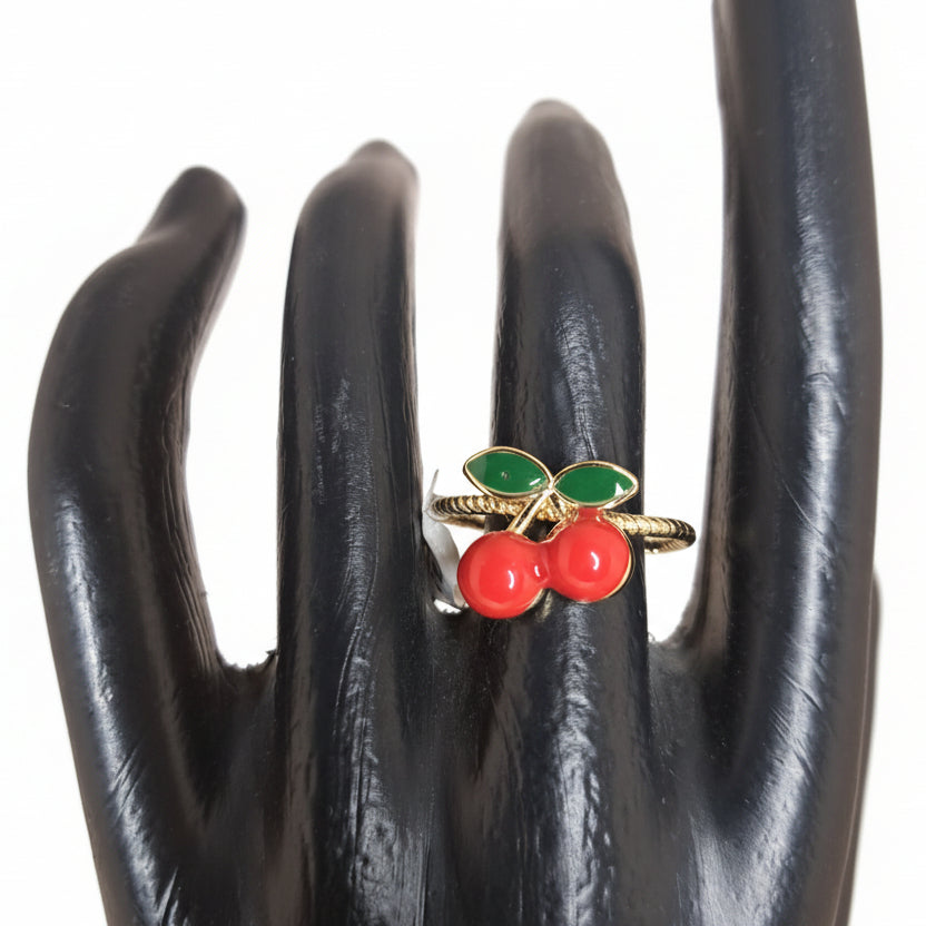 Flawers Peace Anillo Cereza Oro Laminado