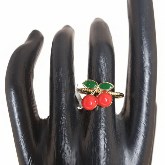 Flawers Peace Anillo Cereza Oro Laminado