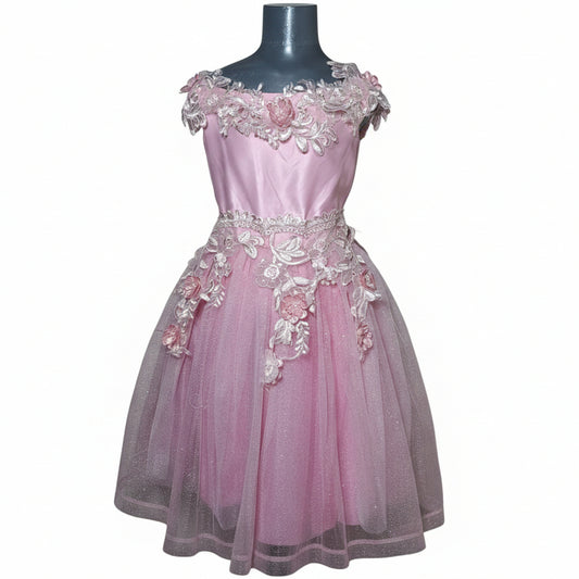 NVI Vestidos Gala Brocado Rosa