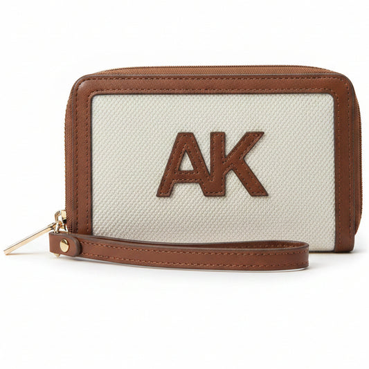 CBM ANNE KLEIN Cartera Muñequera Doble Cierre Beige