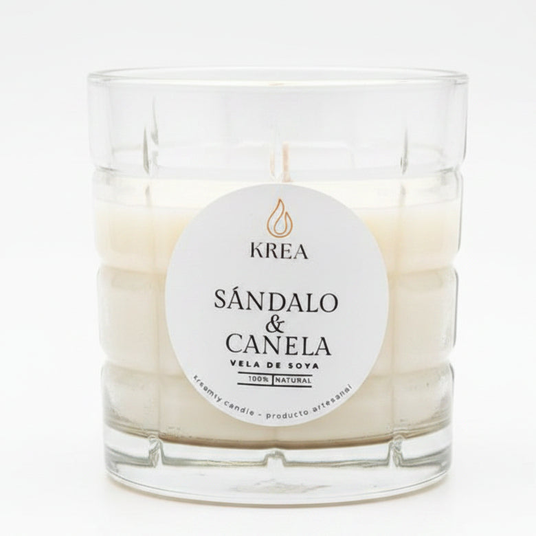 KREA VA Vela Detalle Flor Sandalo Canela