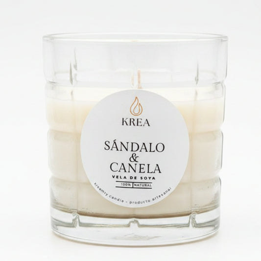 KREA VA Vela Detalle Flor Sandalo Canela