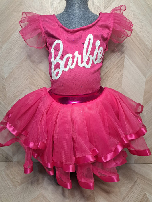 Niña Vestuarios Infantiles Vestido Barbie Fiusha