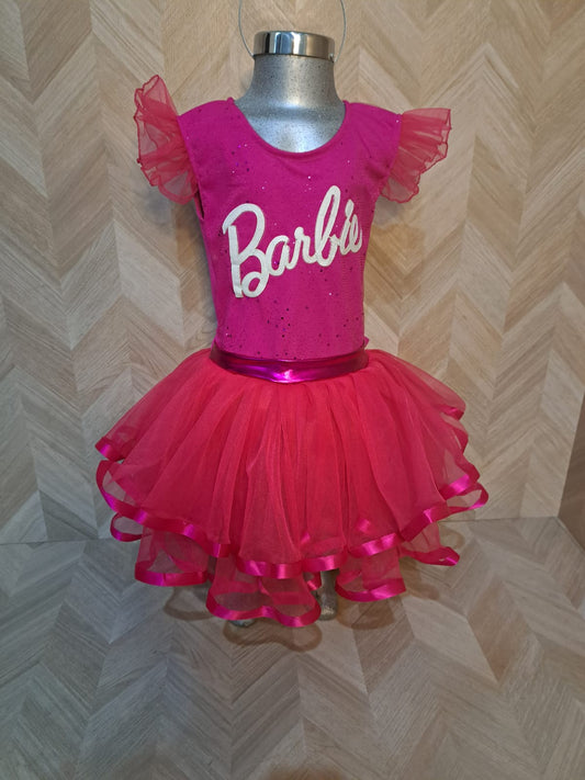 Niña Vestuarios Infantiles Vestido Barbie Fiusha