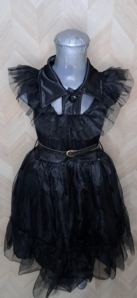 Niña Vestuarios Infantiles Vestido Merlina Negro