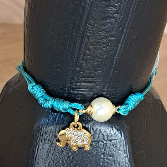 Joyeria Nice Pulsera Turquesa Perla Elefante