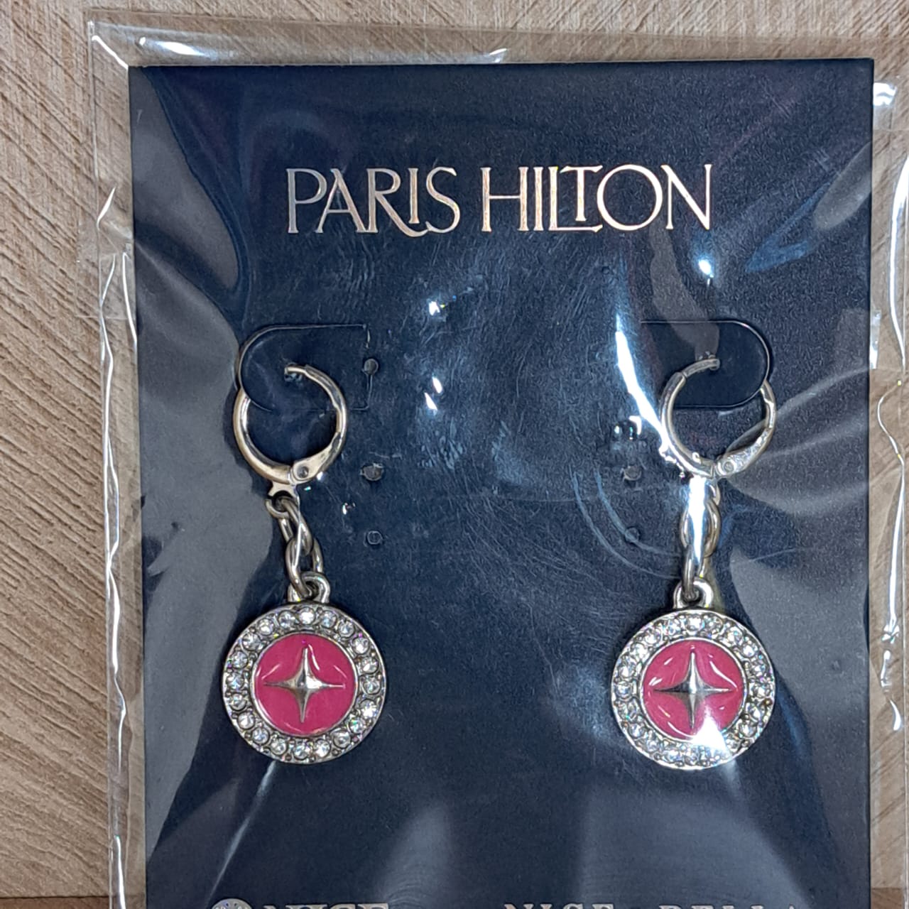 Joyeria Nice Aretes PH Plateado Rosa Circulo